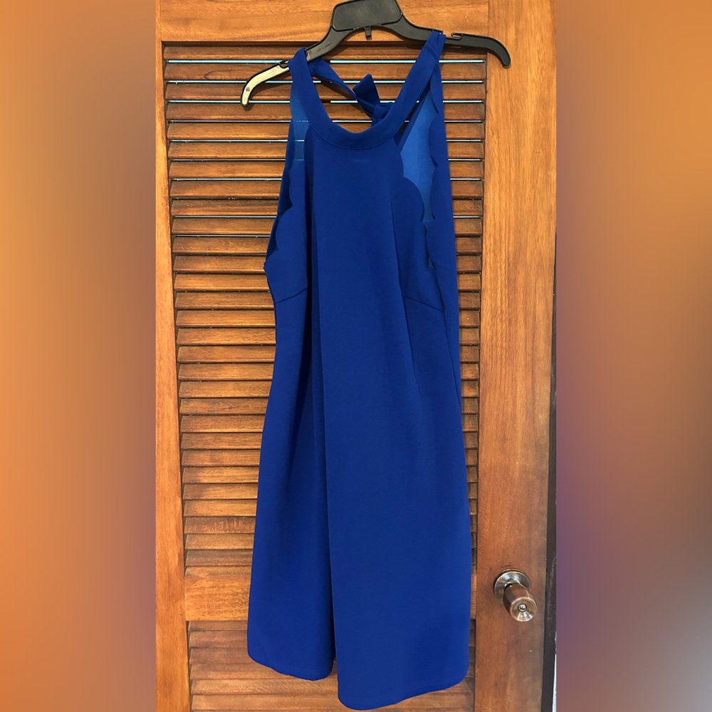 Cobalt Blue Sleeveless Cocktail Dress w Scalloped Detail Size 0XL